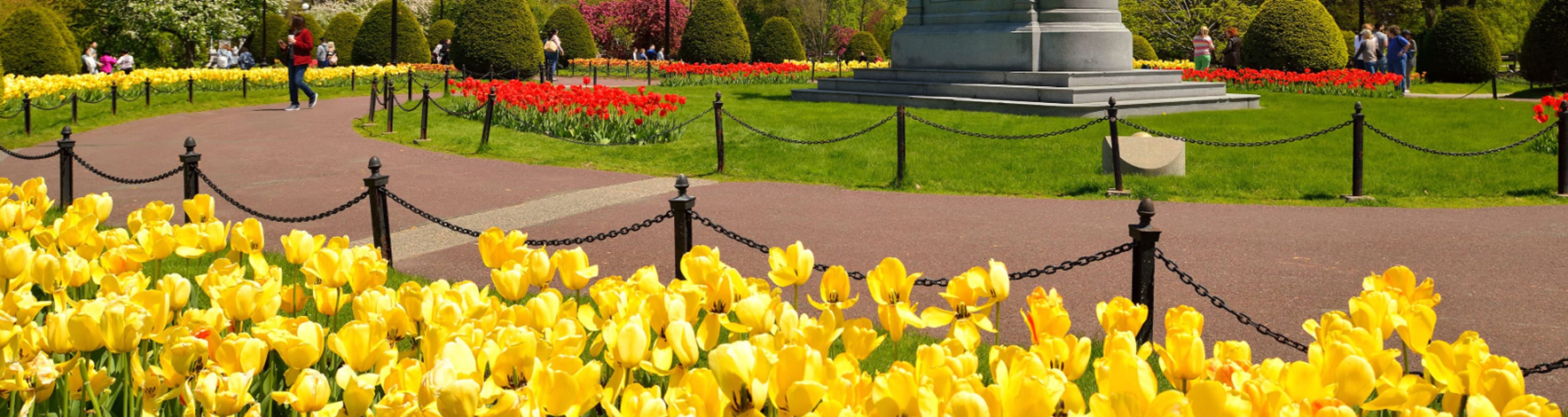 Public park in Boston with a walking trail