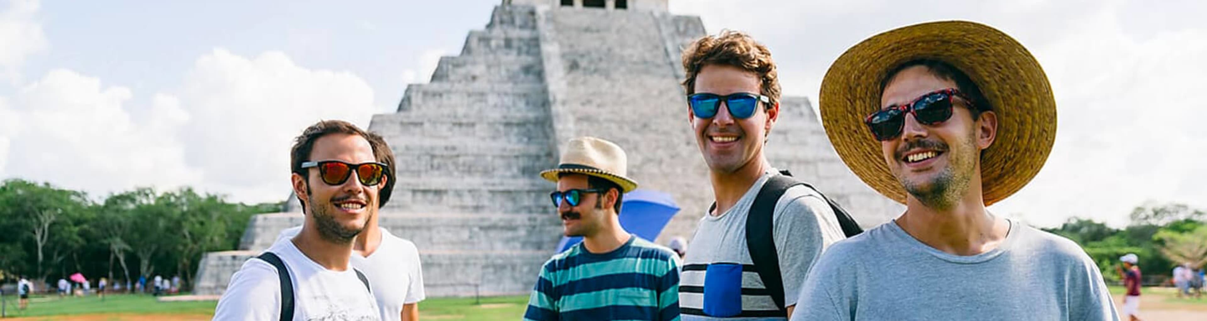 Friends check out the sights at Chichen Itza
