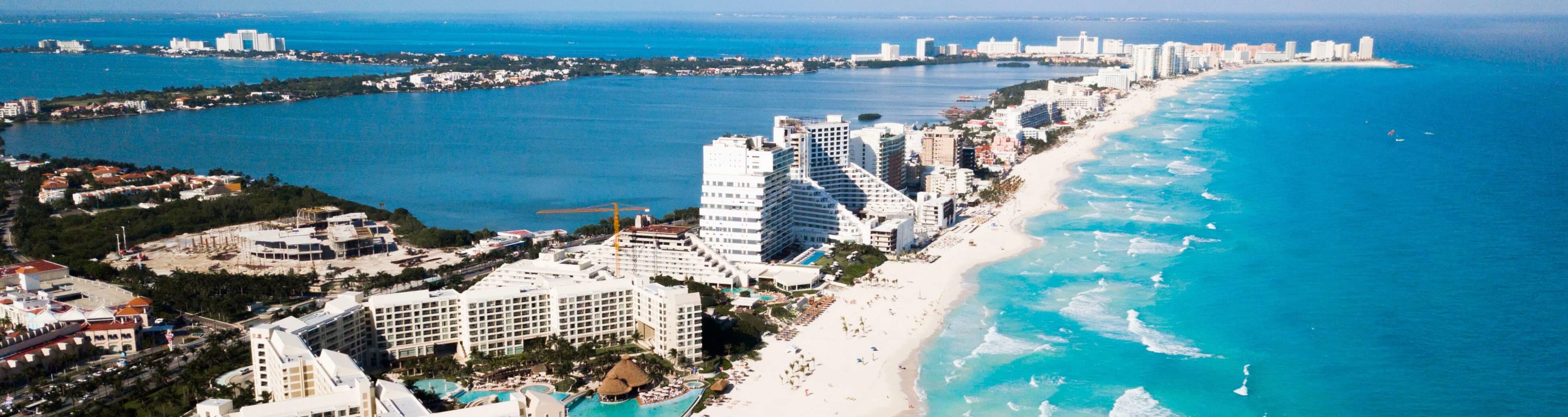 Cancun's hotel zone beaches in February