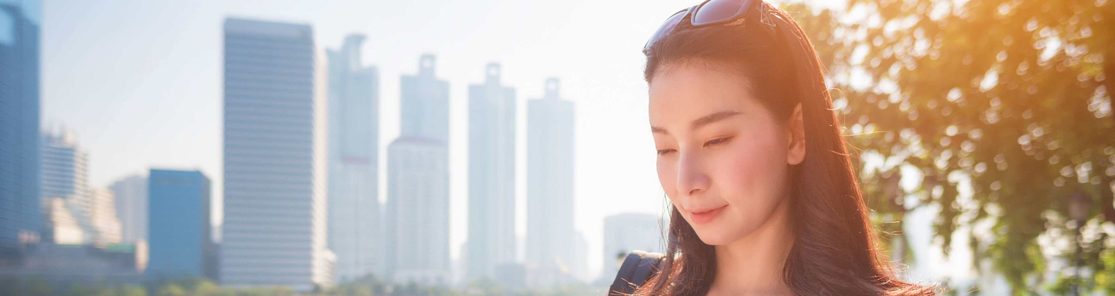 A solo woman with a map in Dubai