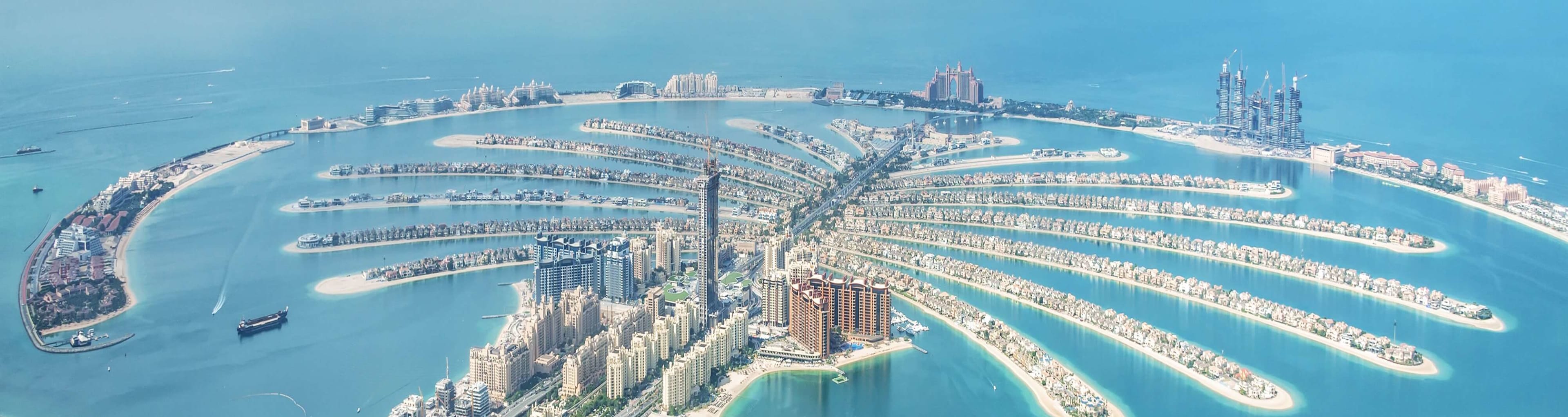Aerial shot of the Palm Jumeirah Dubai