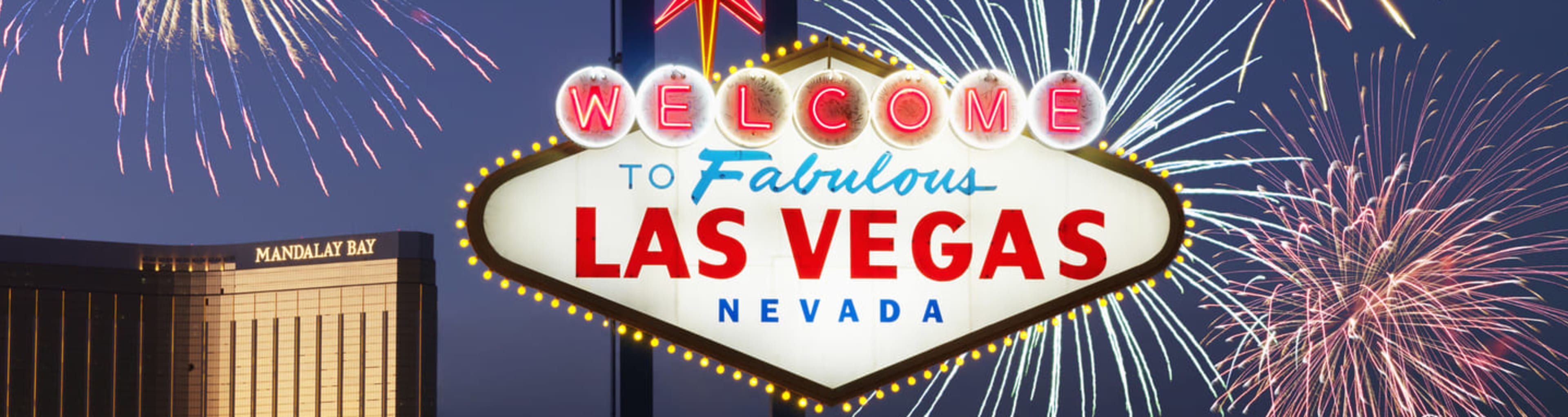 The 'Welcome to Fabulous Las Vegas' sign at night