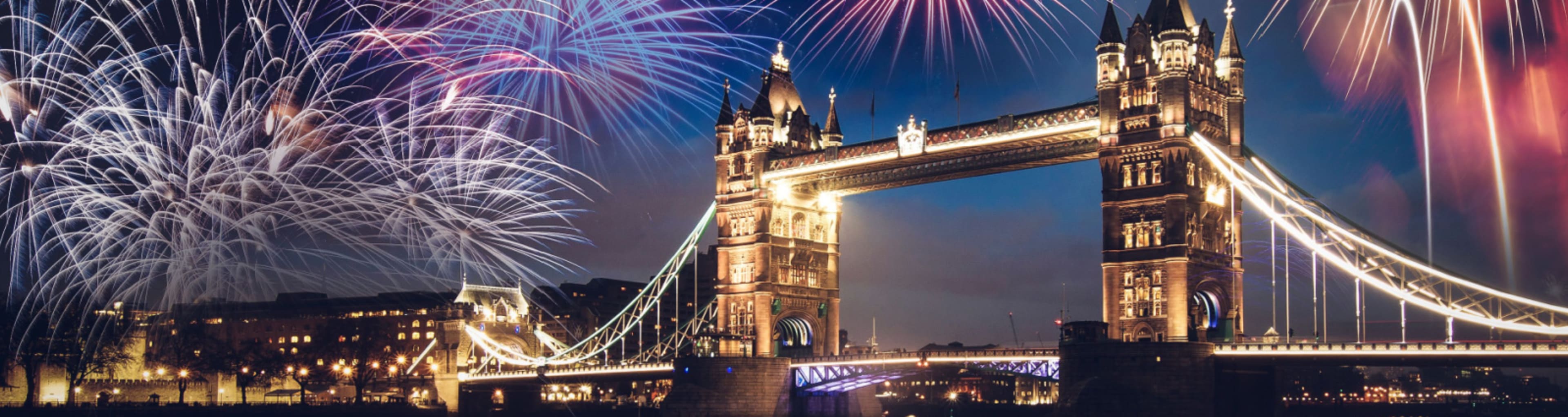 Fireworks over Tower Bridge in London