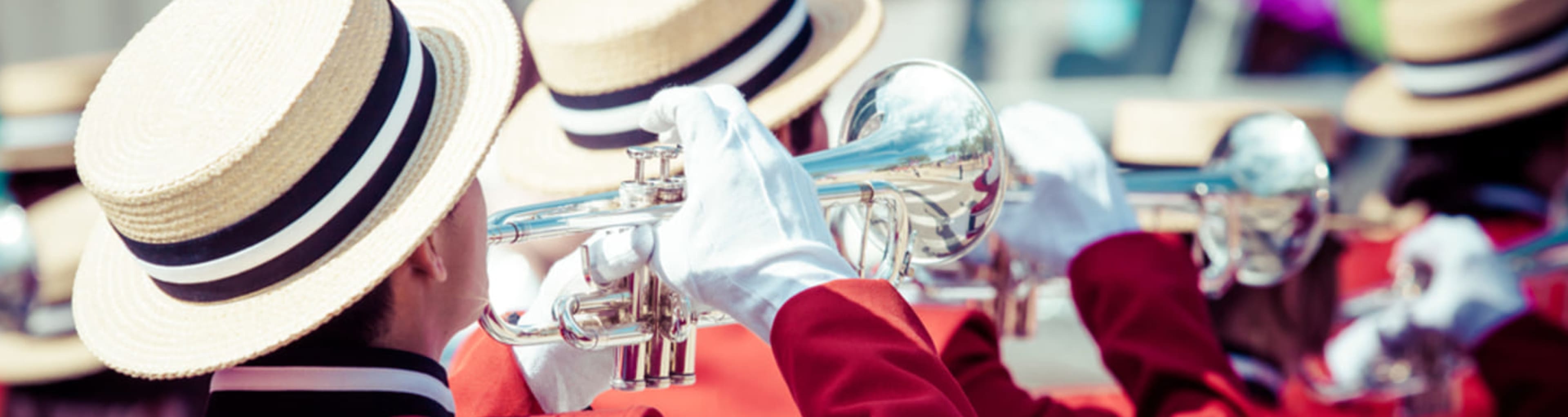 Brass band parade in New Orleans.