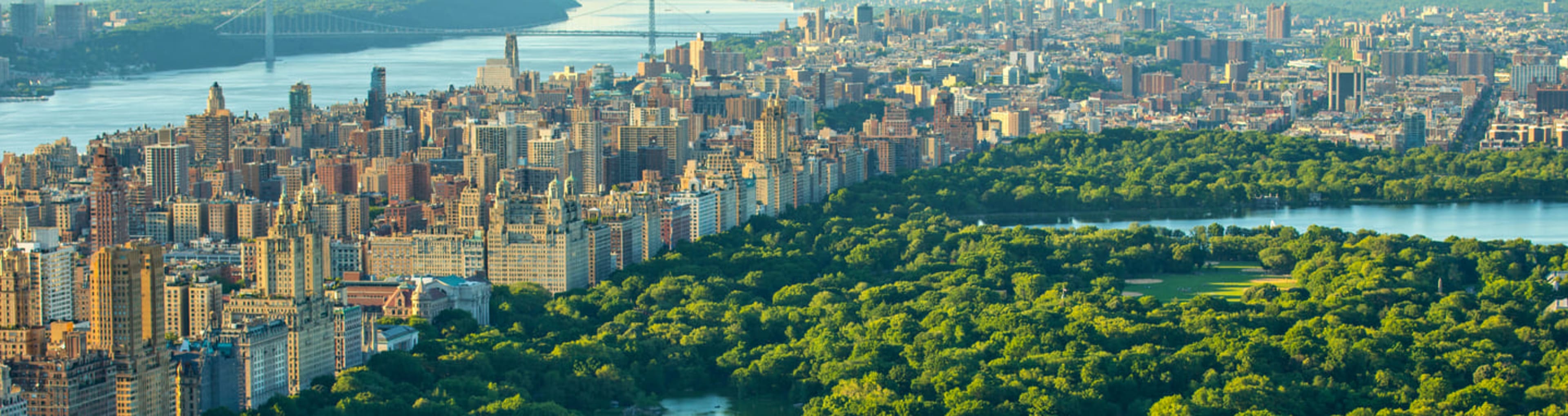 Panoramic view of Central Park and the Hudson in New York
