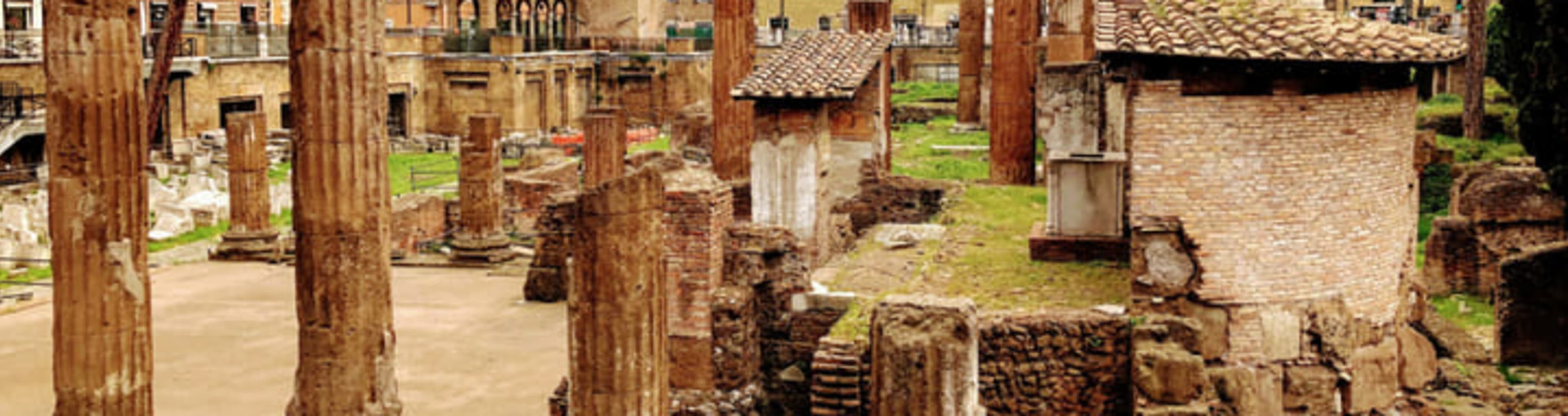 Ruined temples at Largo di Torre Argentina square in Rome