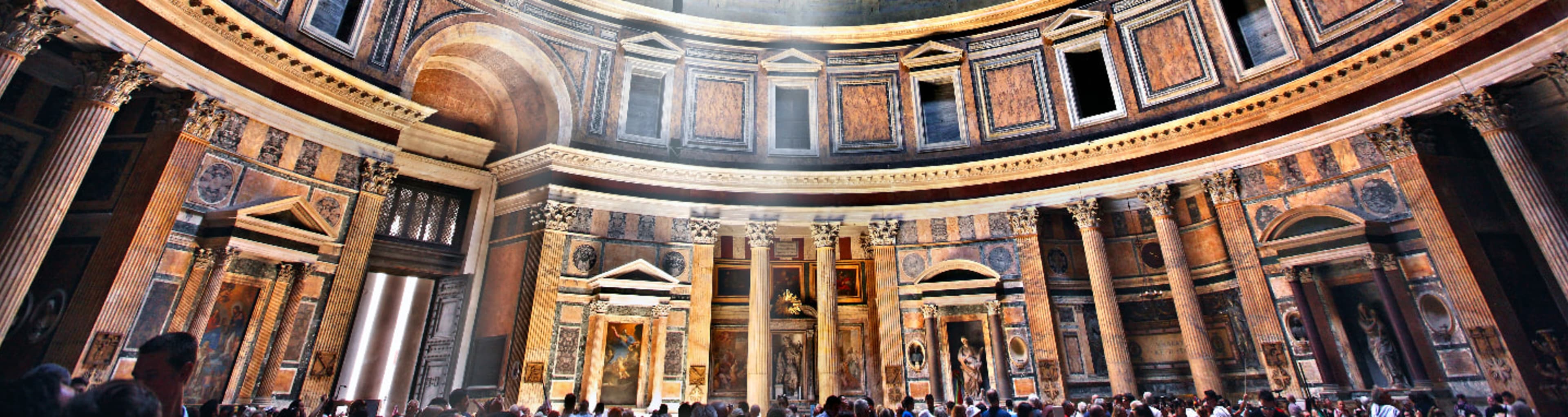 Expertly-crafted interior walls of the Pantheon 