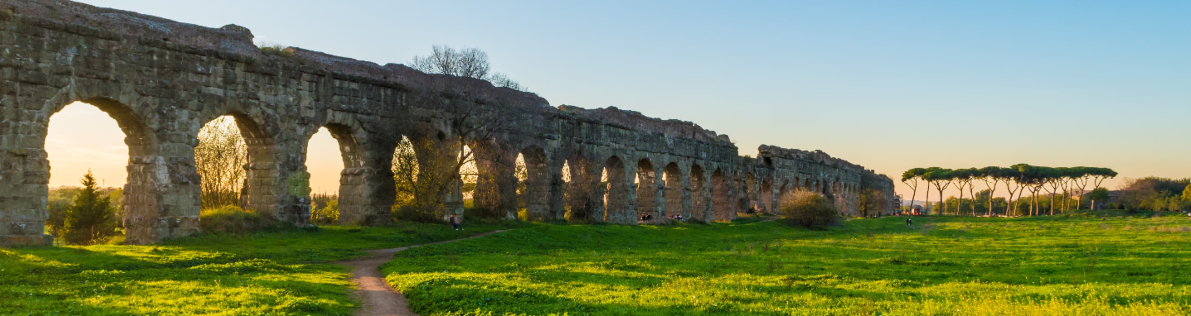 The Parco degli Acquedotti at sunset