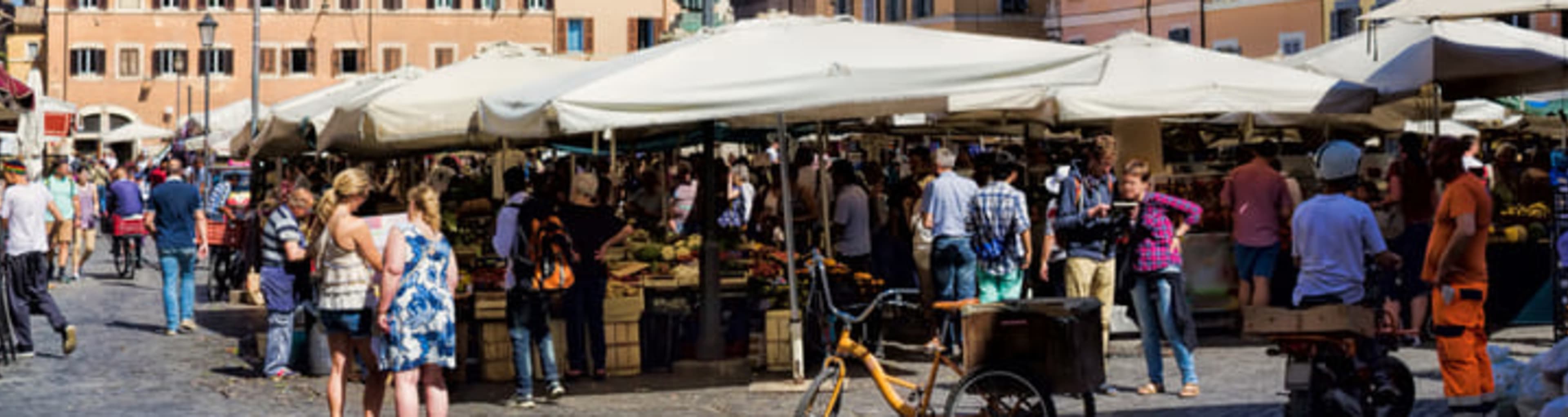 Market stalls on Campo dei Fiori in Rome