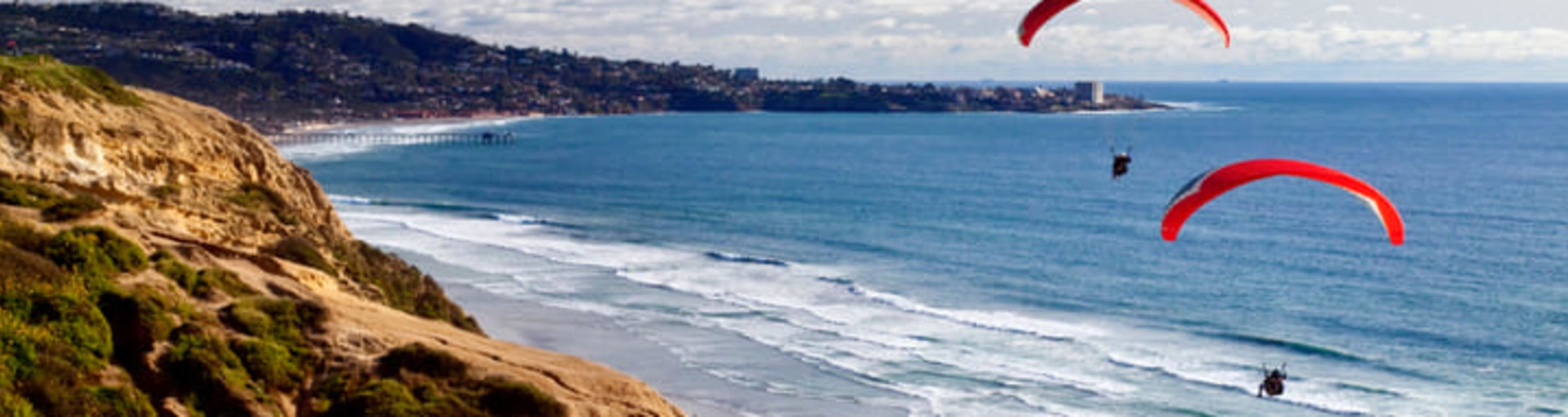 Parasailing off the cliffs of La Jolla, San Diego