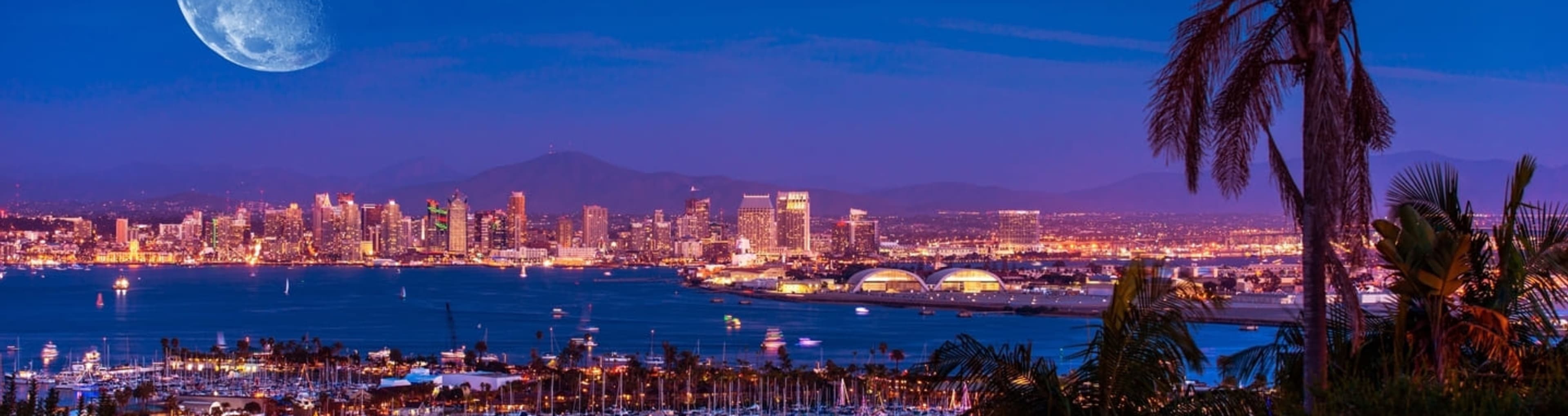 San Diego skyline by night