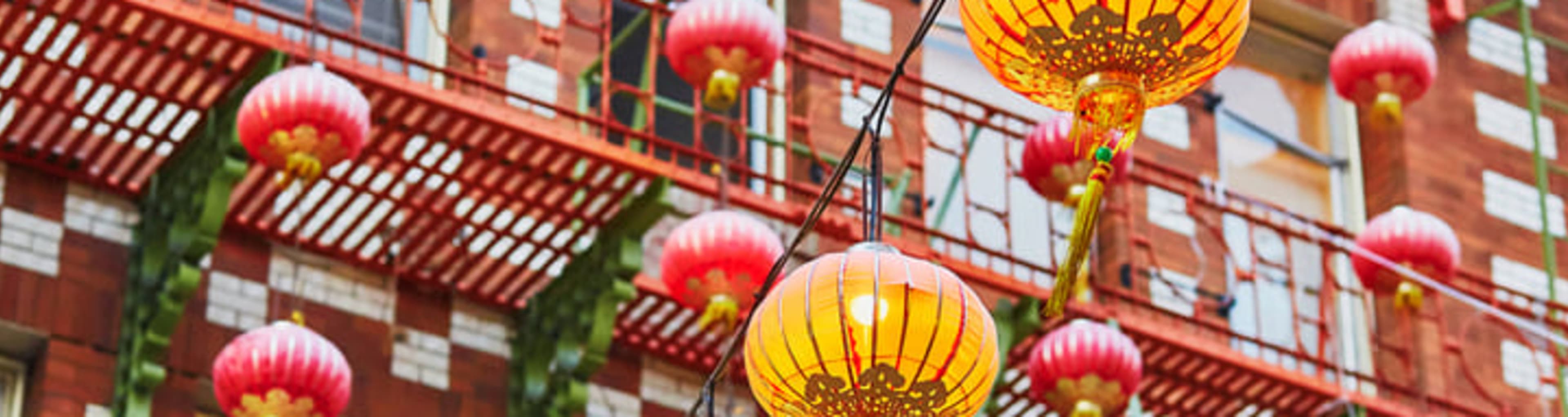 Lanterns over the street in Chinatown, San Francisco