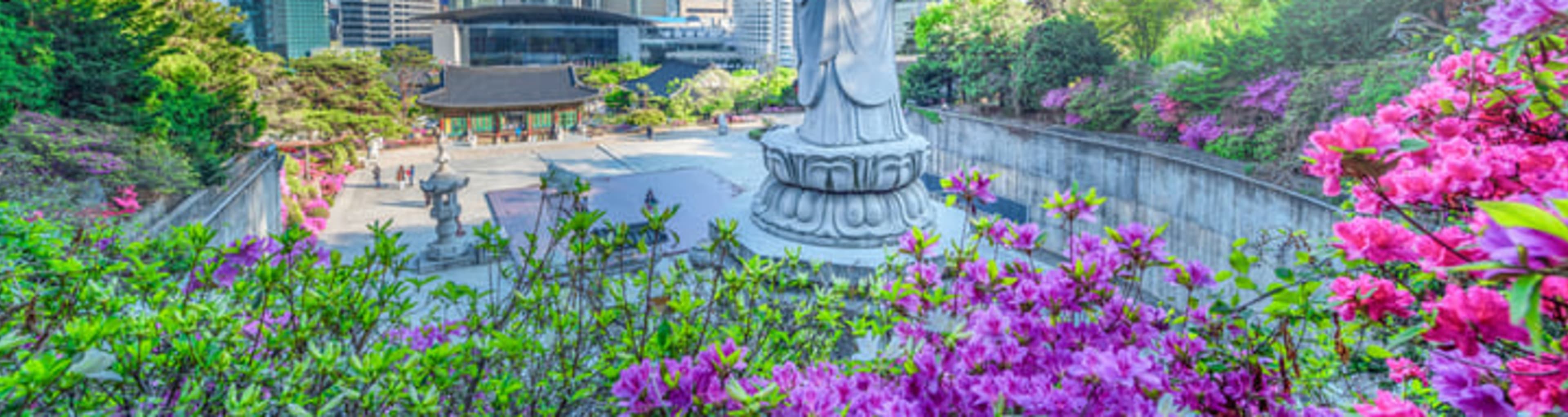 The Buddha statue at Bongeunsa Temple, Seoul.