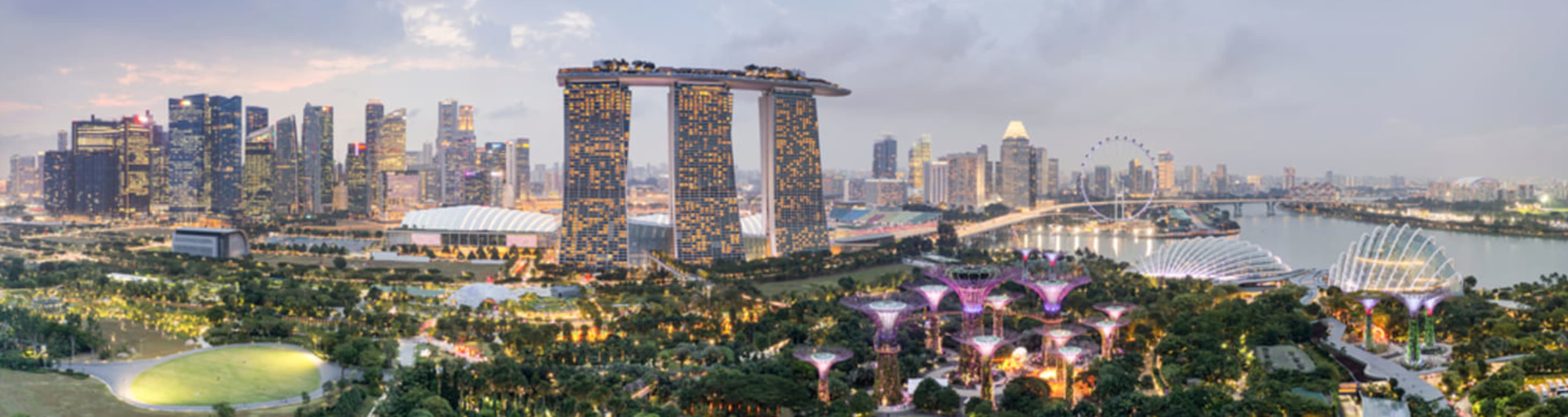 Singapore skyline showing the Marina Bay Sands Resort