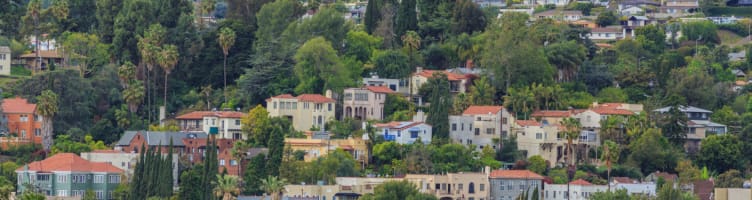 The iconic Hollywood sign in the hills above LA