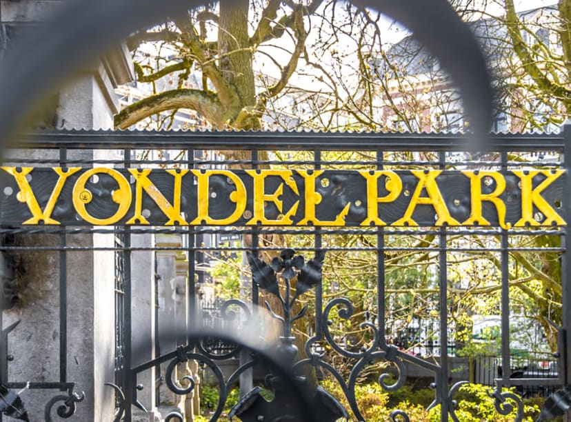 Entrance to Vondelpark in Amsterdam