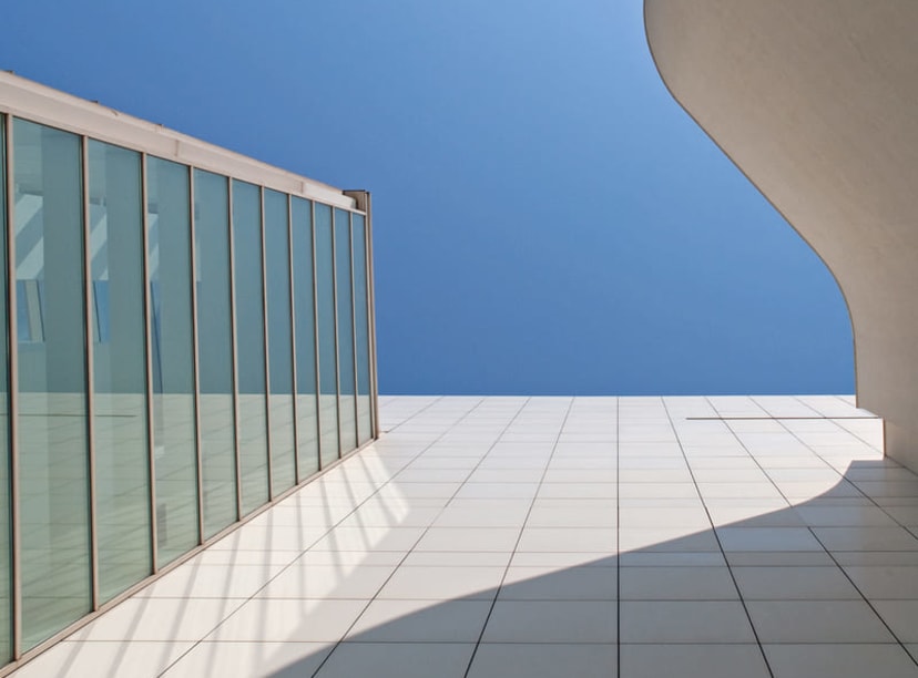 Exterior shot at the Barcelona Museum of Contemporary Art