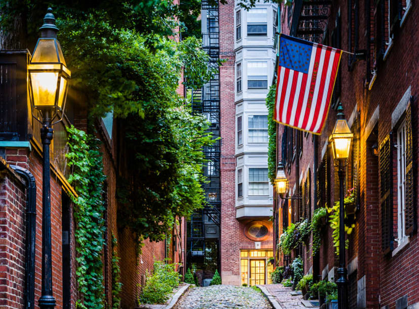 Acorn Street in Beacon Hill, Boston