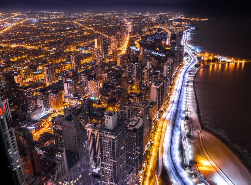 Chicago de nuit, depuis 360°