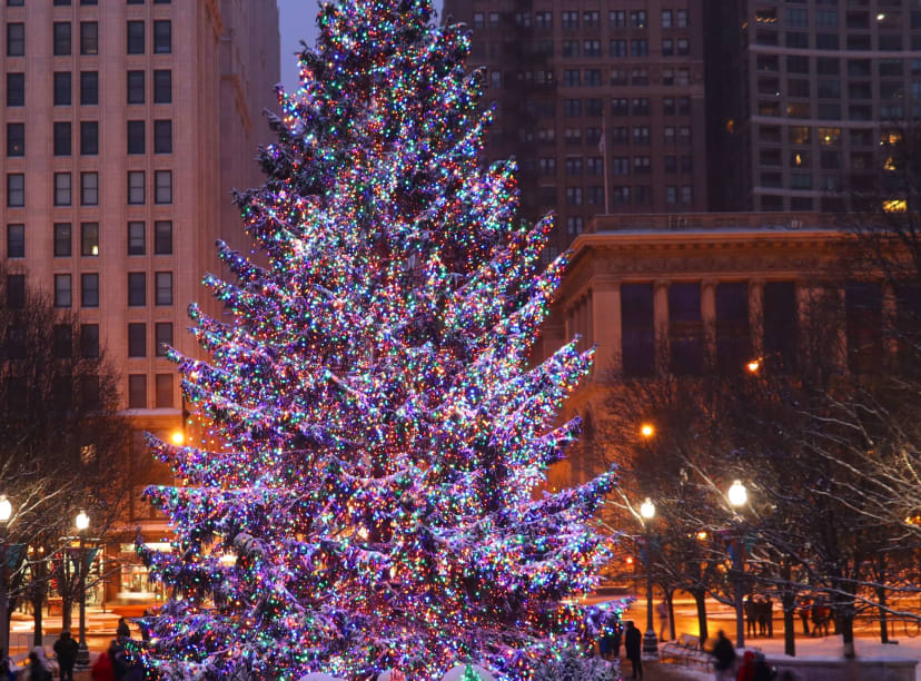 Chicago's official Christmas tree in Millennium Park