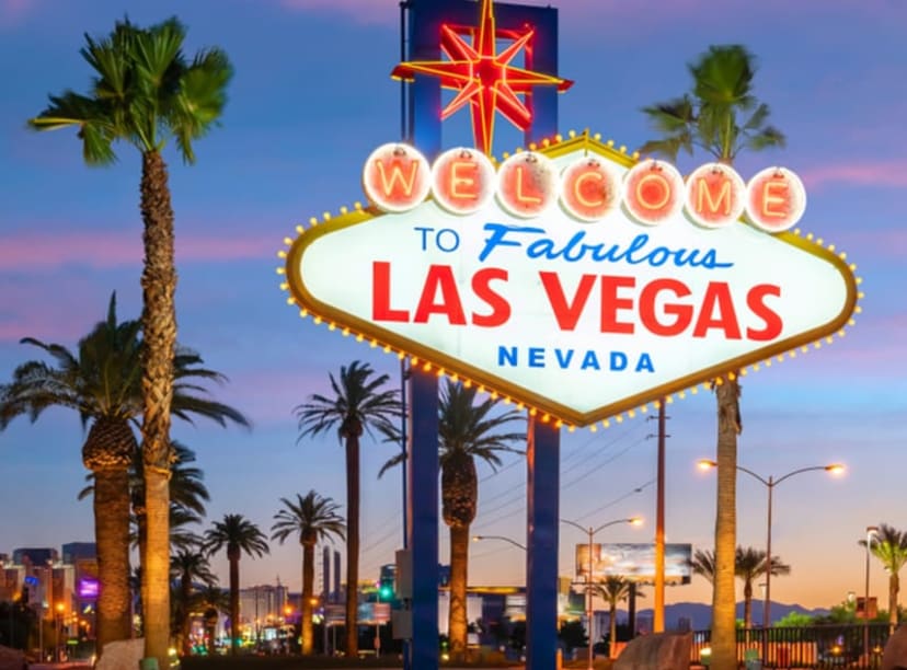 Famous neon sign welcoming visitors to 'fabulous Las Vegas'