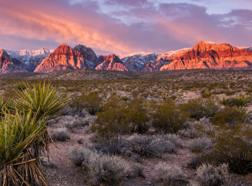 Nevada's Red Rock Canyon at sunset