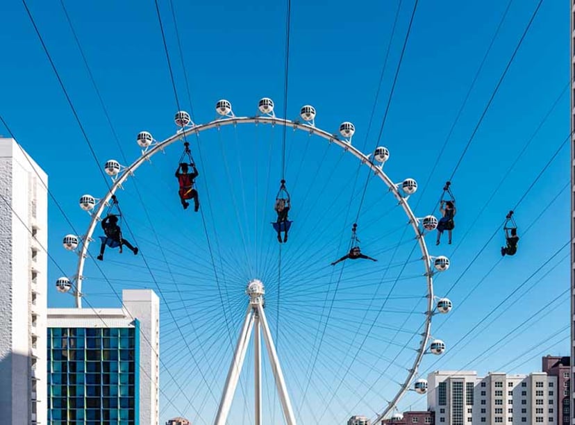 Tirolina Fly LINQ, Las Vegas. Cosas emocionantes y aventureras en Las Vegas.