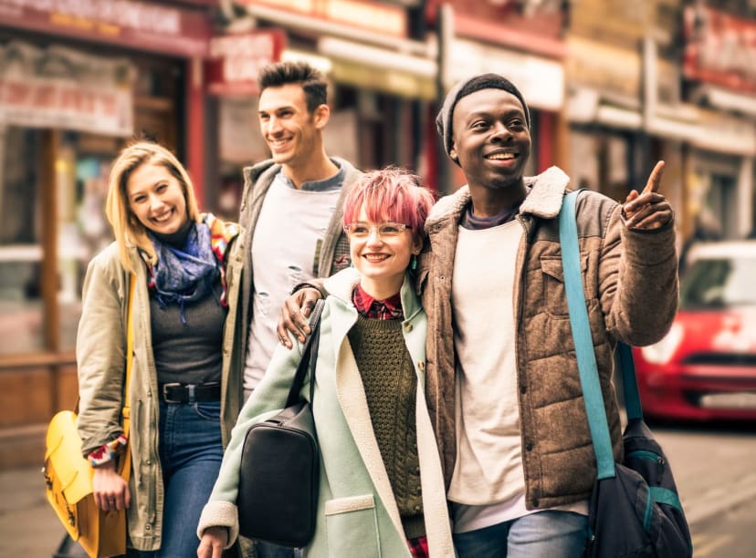 Friends exploring London together