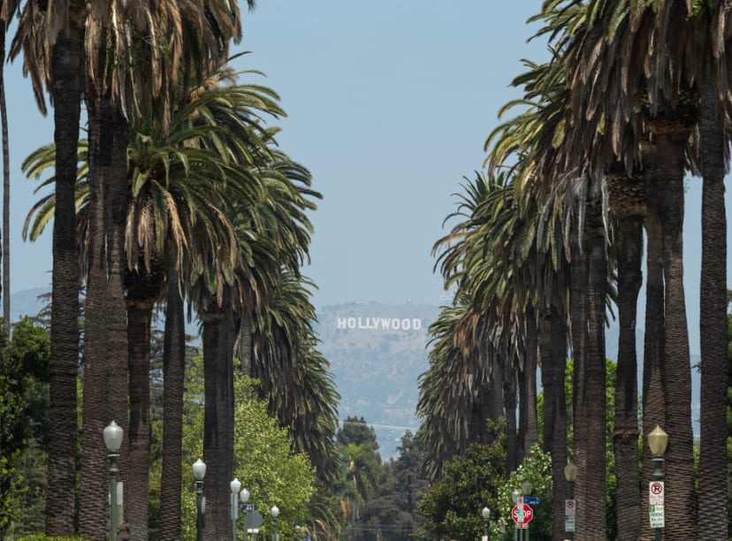 Vista del Cartel de Hollywood desde Los Ángeles