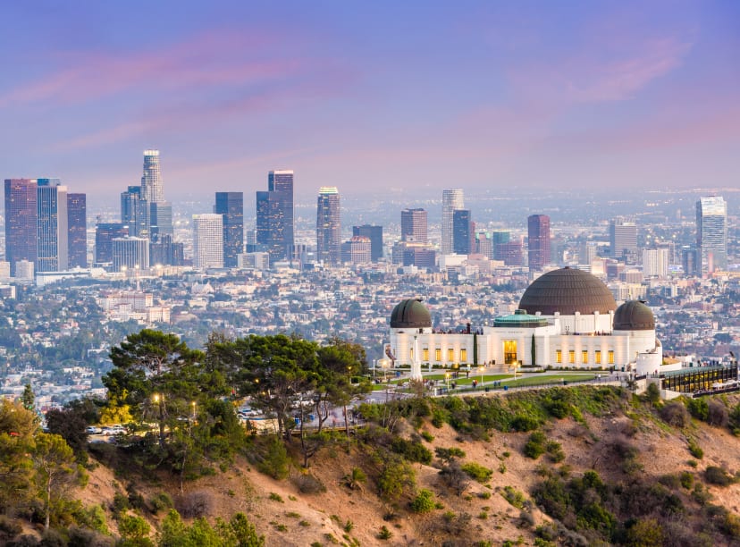 Le Griffith Park et la vue de Los Angeles