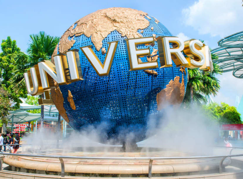 The signature globe logo at Universal Studios, Los Angeles.