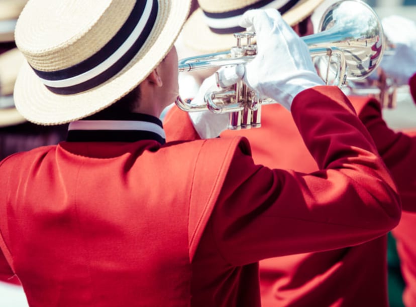 Brass band parade in New Orleans.