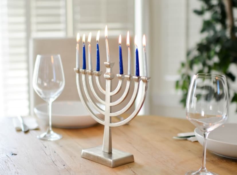 Watch a menoragh lighting on Hanukkah
