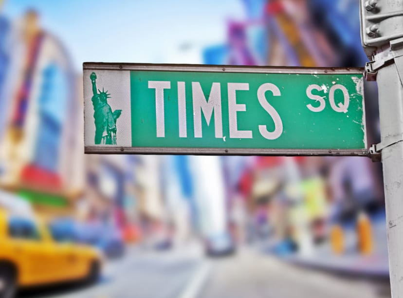 Times Square street sign in New York
