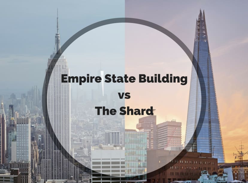 Compare the major differences between the Empire State Building vs The Shard