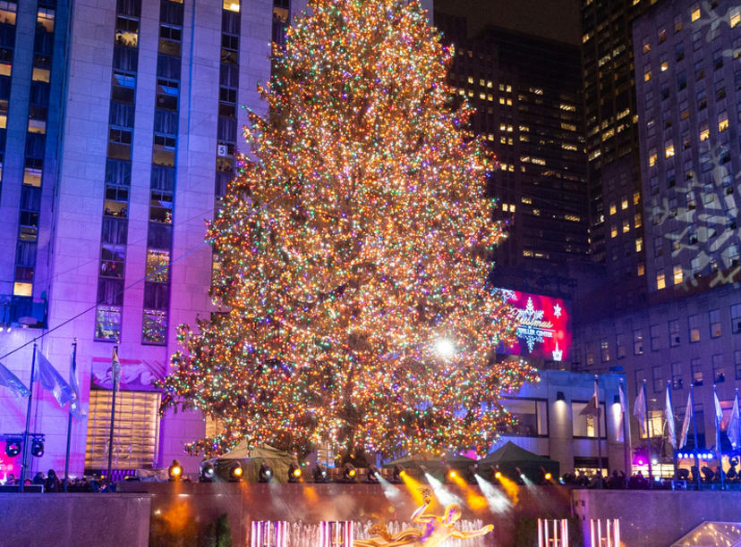 El árbol navideño en el Rockefeller Center de Nueva York