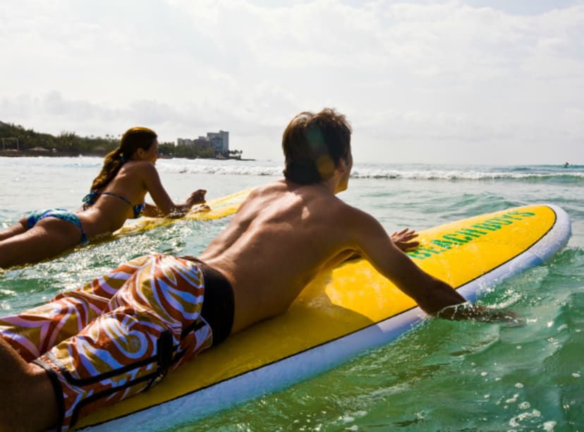 Waikiki Beach is a popular spot to go surfing