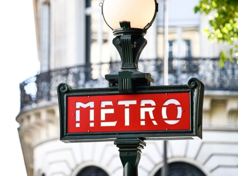 Classic Paris Métro sign outside a station