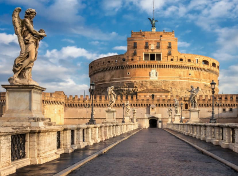 Rome's Castel Sant'Angelo viewed from Ponte Sant'Angelo