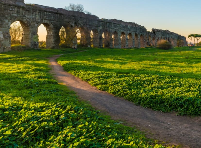 The Parco degli Acquedotti at sunset