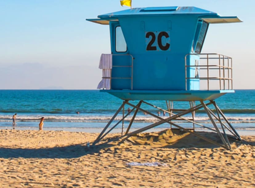 Lifeguard station on a San Diego beach