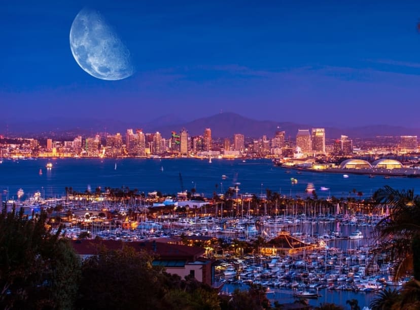 San Diego skyline by night