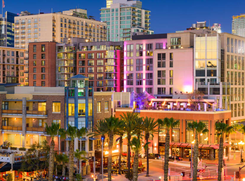 Skyline of the Gaslamp Quarter in San Diego