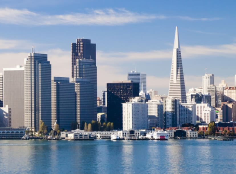 San Francisco skyline viewed from the sea