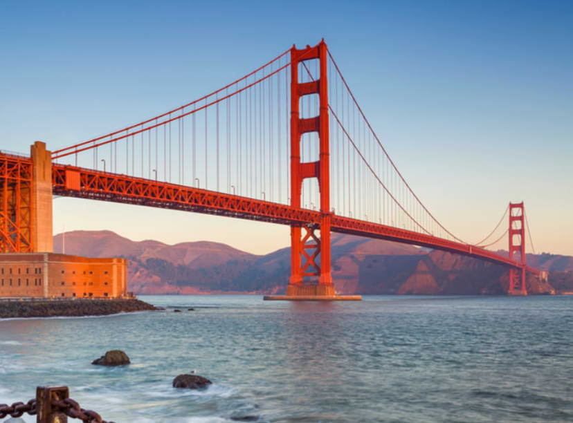 Golden Gate Bridge viewed from the Bayside