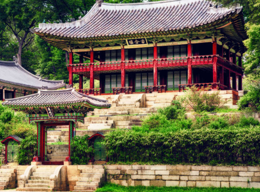 A pavilion in the secret garden at Changdeokgung Palace in Seoul.