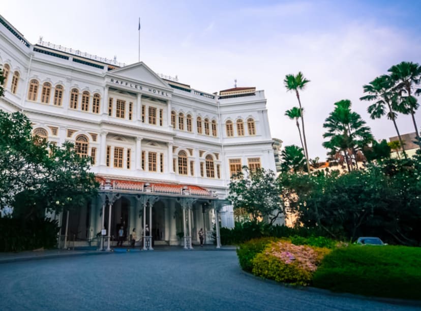 The iconic Raffles Hotel in Singapore.