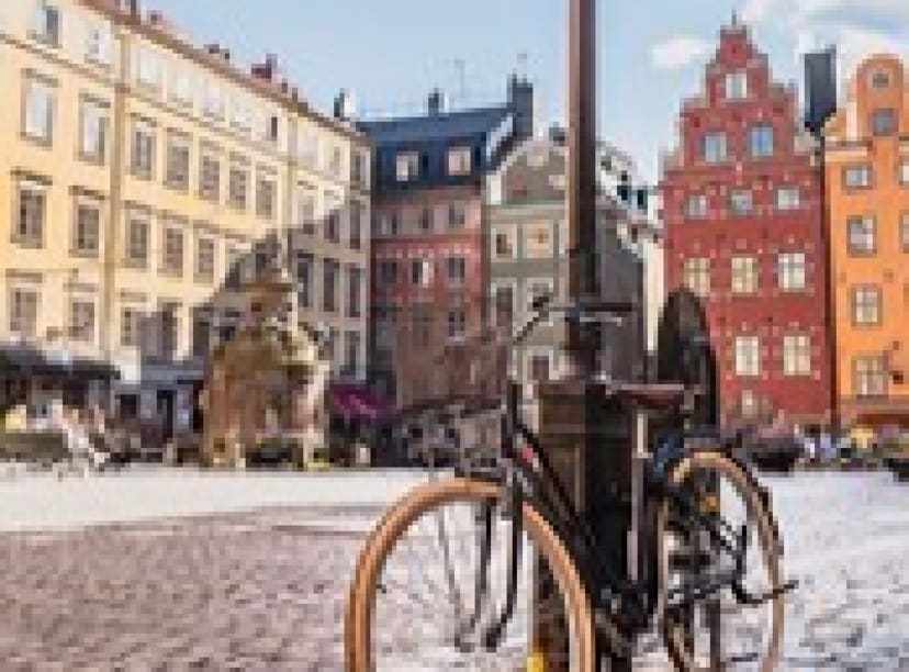 A bike parked in Gamla Stan in Stockholm