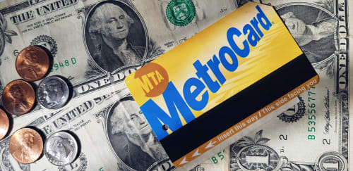New York metrocard and dollars
