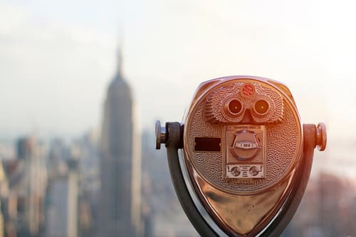 Binocular view of Empire State Building